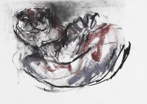 Hundeodder (kul und conte på papir) af Mark Adlington