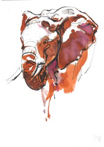 Elephant Head study II, 2018 af Mark Adlington