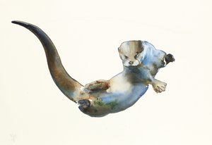 Hunter, 2014, (akvarel på papir) af Mark Adlington