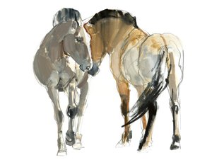 Rencontre (Przewalski), 2013, (akvarel og pigment på papir)