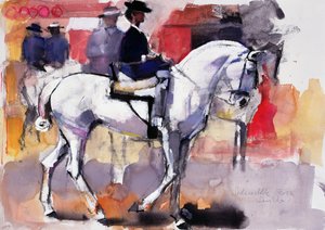 Sidesadel på Feria de Sevilla, 1998 (blandede medier på papir) af Mark Adlington