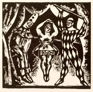 Harlekinade, træsnit af Roger Fry af Mark Gertler