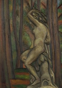 Statue i en park af Mark Gertler