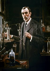 Sir William Ramsay i sit laboratorium af Mark Richard Milbanke
