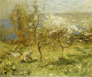 Æbleblomster (olie på lærred)