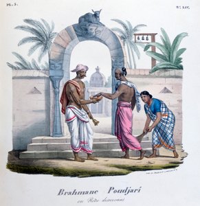 Uden for et tempel, Indien, 1828 af Marlet et Cie