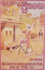 Plakat, der reklamerer for Carmen-cykler, slutningen af det 19.-begyndelsen af det 20. århundrede af Marodon