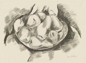 Fad med æbler og pærer af Marsden Hartley