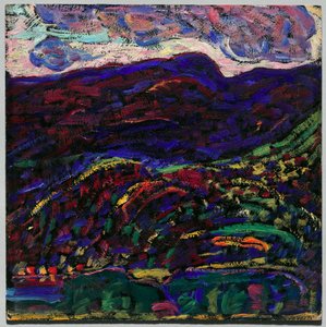 Kezar-søen, efterårsaften, ca. 1910 (olie på pap) af Marsden Hartley