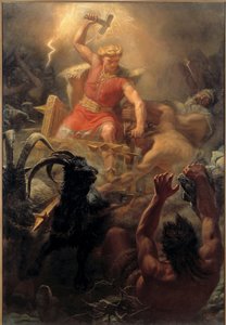 Le combat de Thor (Tor) avec les Geants - Thors kamp med kæmperne - Winge, Marten Eskil (1825-1896) - 1872 - Olie på lærred - 484x333 - Nationalmuseum Stockholm