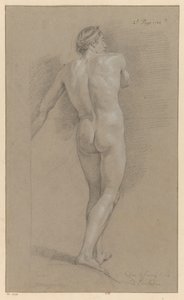 Stående nøgen mand, set bagfra (2. præmie 1766) af Marten Houtman