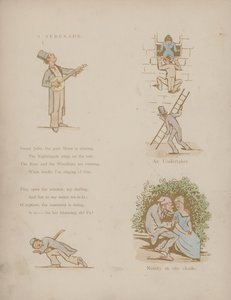 Side fra Cynicus Humors (farvet gravering)