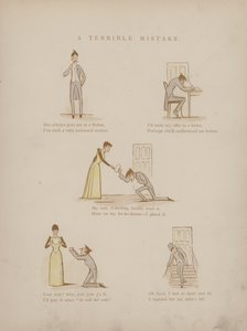 Side fra Cynicus Humors (farvet gravering)