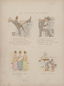 Side fra Cynicus Humors (farvet gravering)