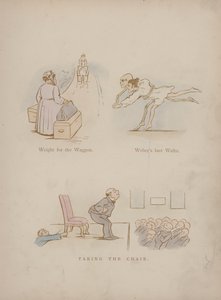 Side fra Cynicus Humors (farvet gravering)