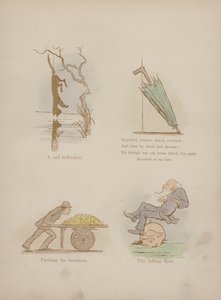 Side fra Cynicus Humors (farvet gravering)