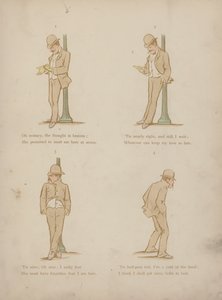 Side fra Cynicus Humors (farvet gravering)