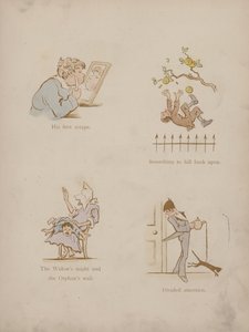 Side fra Cynicus Humors (farvet gravering)