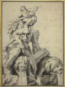 Hercules og Antaeus design til et springvand af Martin Desjardins