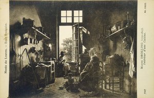 Interiør af et køkken, tidligt i det 20. århundrede (postkort)