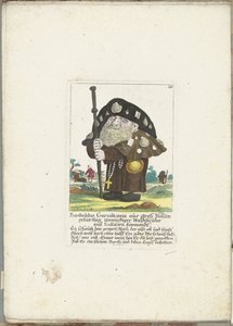 De dwerg Bartholdus Gursalkawiz som pelgrim uit Compostella, ca. 1710 Bartholdus Gursalkawiz, født i Groß Pohlen, uværdig skovbror fra Gallicia (titel på objektet) Il Callotto resurcitato eller nyindrettet lille kabinet (serie