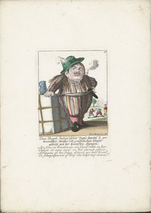 Dwergen Dan Hagel som hollandsk bådfører, omkring 1710 Dan Hagel, batavisk bådsmand og fordoblet mester i den almindelige huggekamp med den stumpe klinge (titel på objektet) Il Callotto resurcitato eller Nyindrettet Dværg Cabi