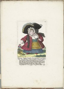De dwerg Madame Sophia Luxuria, ca. 1710 Madame Sophia Luxuria, General Staabs kropsvaskerinde af det trimmede, gratis Granatir-Companie Capitana (titel på objektet) Il Callotto resurcitato eller nyindrettet lille kabinet (serietitel)