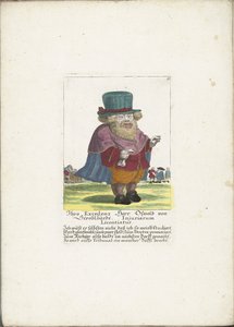 Dwerg Oswald van Stroblbardt, ca. 1710 Deres Excellence Herr Oswald von Stroblbardt Injuriarum Licentiatus (titel på objektet) Il Callotto resurcitato eller nyindrettet lille kabinet (serietitel)