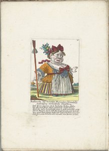 De dwerg Ruffanella som hyrde, ca. 1710 Ruffanella, hyrdinde griner af Plorianders bevægende anmodning (titel på objektet) Il Callotto resurcitato eller nyindrettet lille kabinet (serietitel) af Martin Engelbrecht (attributed to)
