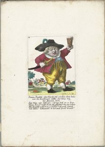 Dwergen Simon Flenschl, ca. 1710 Simon Flenschl, værkfører for de rige Freij-bønder i Knolsingen på Kirchtag nær Gmain Zech (titel på objektet) Il Callotto resurcitato eller nyindrettet lille kabinet (serietitel) af Martin Engelbrecht (attributed to)