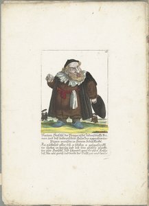 De joodse dwerg Natan Hirschl, ca. 1710 Natan Hirschl, primat fra Prag-jøderne, og Püpen-maister godkendt af den hoebraiske lov, i sit skoletøj (titel på objekt) Il Callotto resurcitato eller nyindrettet Zwerchen-skab (se