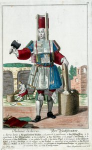 Metier: Et bogbind. Stik af Martin Engelbrecht (1684-1756), i "" Ny samling af manouvries habilles"" 1700-tallet, Tyskland. Paris, dekorativ kunst af Martin Engelbrecht