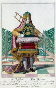 Metier: En polstring. Stik af Martin Engelbrecht (1684-1756), i "" Ny samling af manouvries habilles"" 1700-tallet, Tyskland. Paris, dekorativ kunst af Martin Engelbrecht