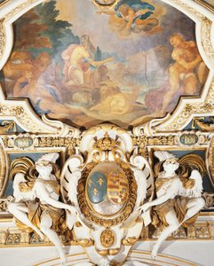 Noah og hans familie går ind i arken i kapel, Chateau de Fontainebleau, Frankrig af Martin Fréminet