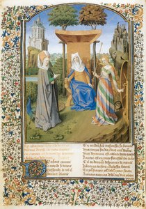 Kampen mellem dyd og lykke, digt af Martin Le Franc til Philippe Le Bon af Burgund (pergament) af Martin Le Franc