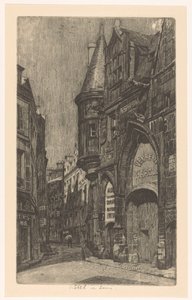 Gadeudsigt med Hôtel de Sens i Paris