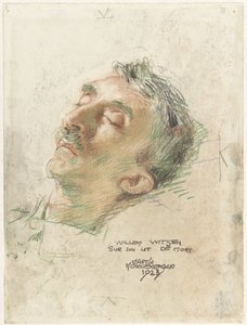 Willem Witsen på sit dødsleje Willem Witsen sur son lit de mort (titel på objekt)
