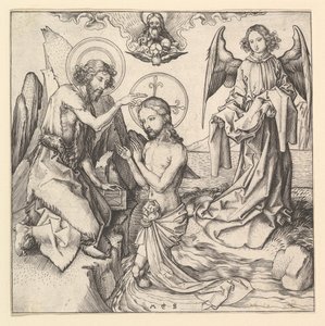 Kristi dåb, ca. 1470-1474. af Martin Schongauer