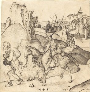 Bondefamilie på vej på marked af Martin Schongauer