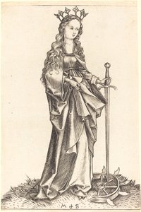 Den hellige Katarina af Alexandria af Martin Schongauer
