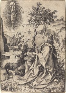 Sankt Johannes på Patmos af Martin Schongauer