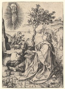 Sankt Johannes på Patmos, ca. 1435-1491. af Martin Schongauer