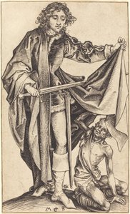 Sankt Martin deler sin kappe af Martin Schongauer