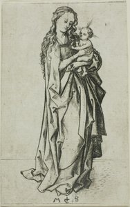 Lille stående madonna med barn af Martin Schongauer