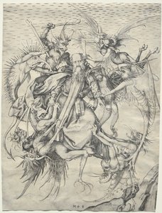 St. Anthony plaget af djævle, 1400-tallet.