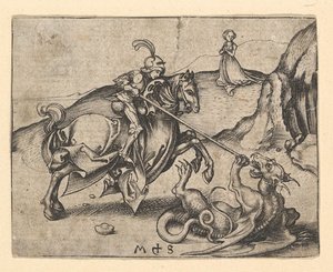 St. George Slaying the Dragon, ca. 1435-1491. af Martin Schongauer