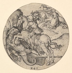 St. George Slaying the Dragon, ca. 1435-1491. af Martin Schongauer
