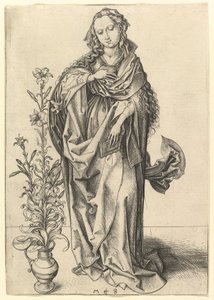 Bebudelsen: Jomfruen, ca. 1435-1491. af Martin Schongauer