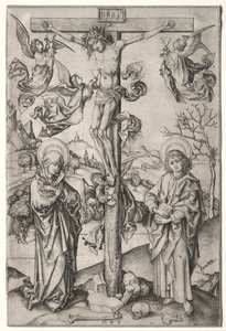 Korsfæstelsen med fire engle. af Martin Schongauer