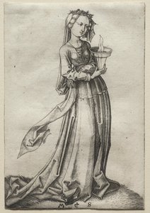 Den fjerde vise jomfru. af Martin Schongauer